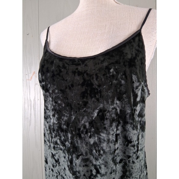 Victorias Secret Crushed Velvet Black Slip Dress Nightgown Sleep Medium/ Large - Picture 3 of 10